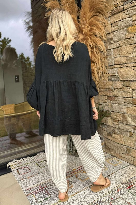 Made in Italy Santos Artist Smock Black - 